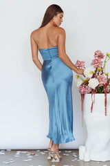 Yvette Wrap Neckline Midi Dress Desert Midnight Blue