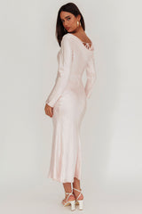 Loveland Cowl Back Midi Dress Baby Pink