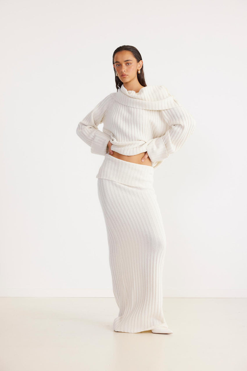 SNDYS Brooks Maxi Skirt White