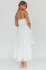 Dori Floral Embellished Maxi Dress White
