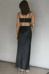 Aurelia Diamante Bow Maxi Dress Black